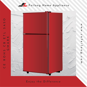 Refrigerador rojo de doble puerta con rueda de nivel ajustable BCD-138