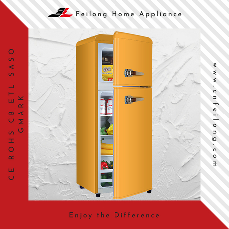 Dormo amarillo barato Subzero 2 puerta Refrigerador retro BC-86R